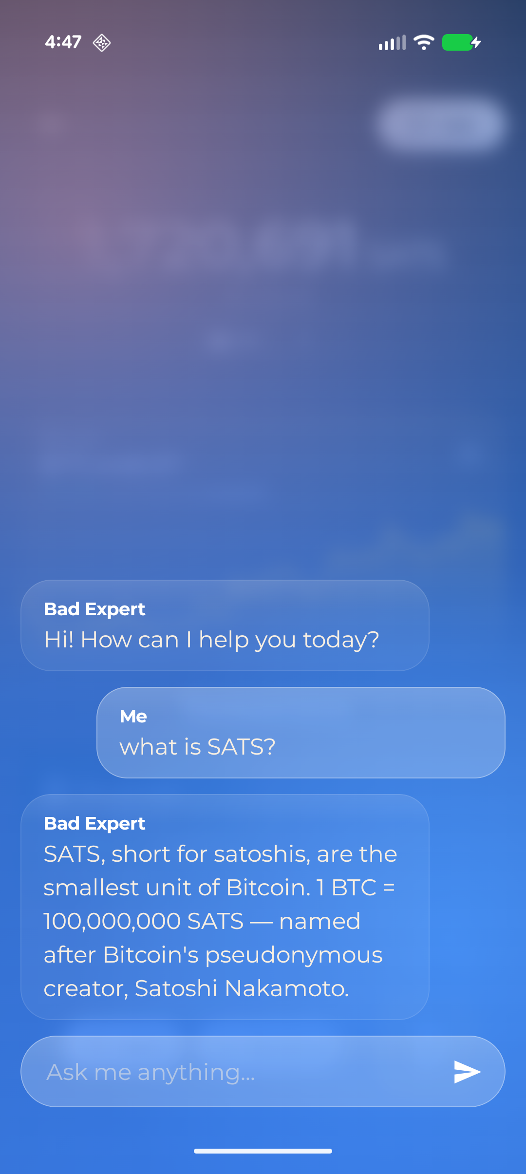 Bad Expert, in your pocket.